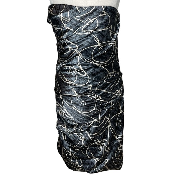 Vera Wang Lavender Label Women’s Gray Silk Strapless Dress Size 8 - Picture 1 of 13